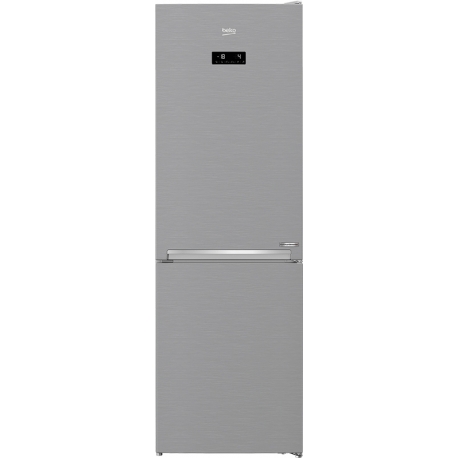 Réfrigérateur Combi BEKO RCNE366E50XBN, Acier inoxydable, 186 cm - 324L. Pas de gel. D