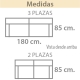 Sofás ALCAZAR 3 plazas y 2 Plazas - extensible - 180 x 85 cm y 160 x 85 cm