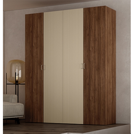 Armoire JORDAN 4 portes 180 x 211 x 54 cm. Combinaisons multiples - Finitions modernes